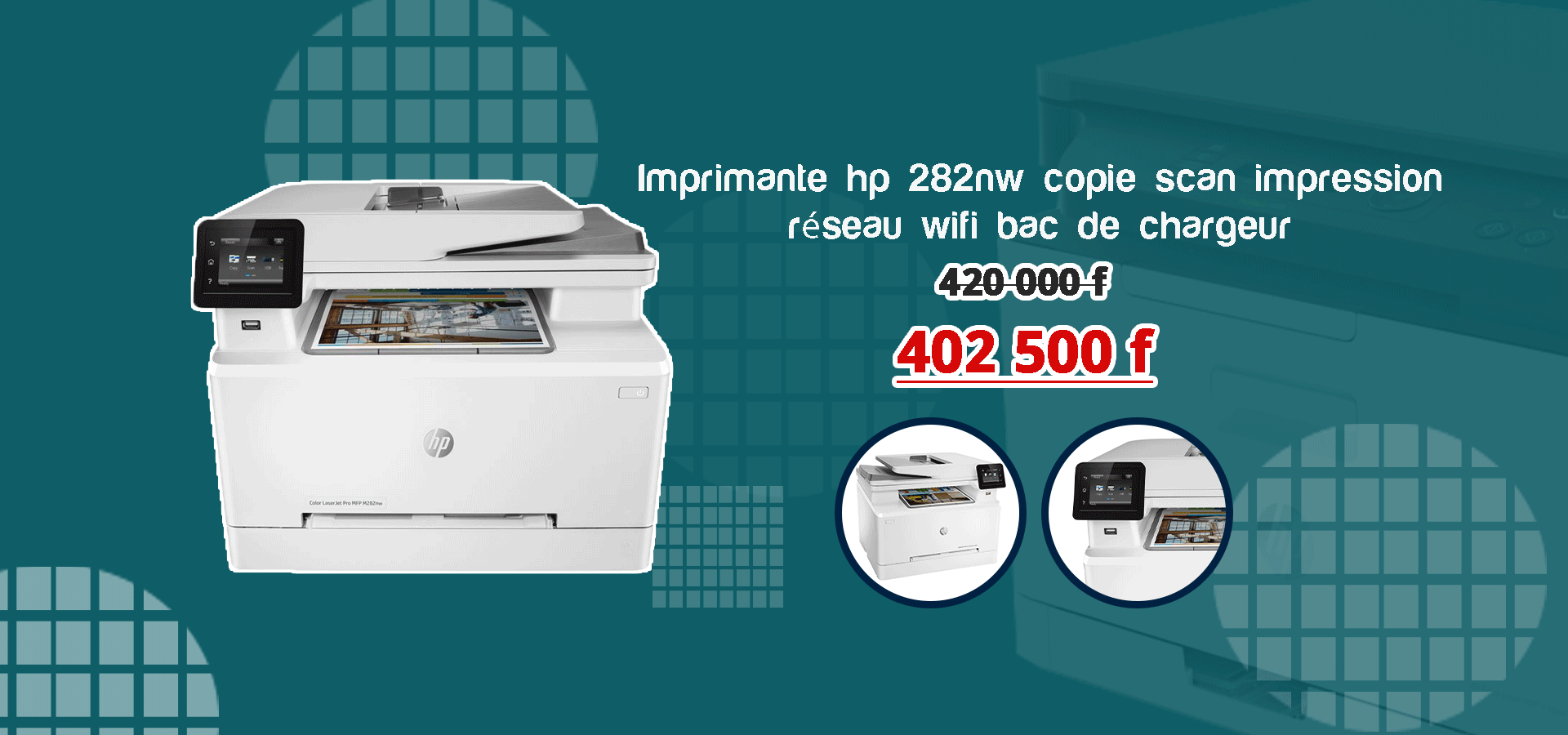 Slider-Imprimante-hp-282nw-copie-scan-impression-réseau-wifi-bac-de-chargeur